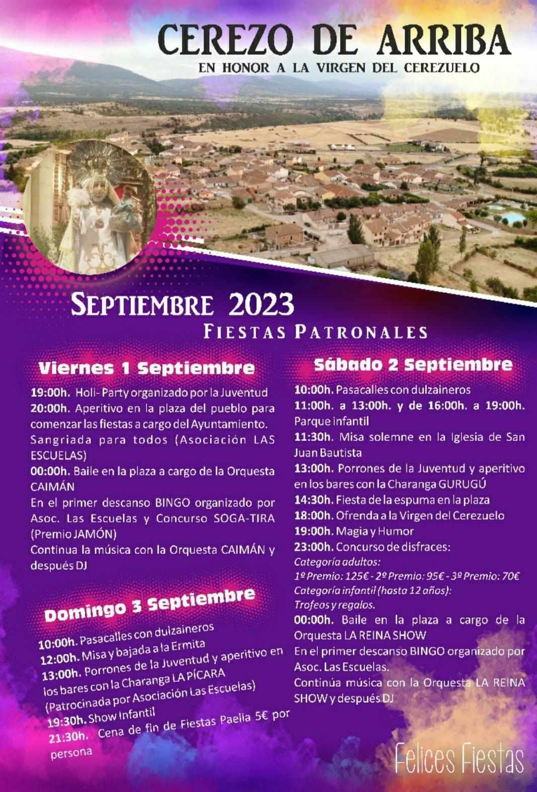 Fiestas en honor a la Virgen del Cerezuelo 2023 Cerezo de Arriba